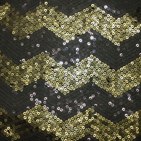 Coldwater Creek Top $75 Sz 1x Green Olive Sequin Chevron Poly Cotton Top - Picture 16 of 16